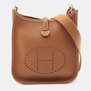 Hermes Brown Taurillion Clemence Evelyne TPM Amazon Shoulder Bag