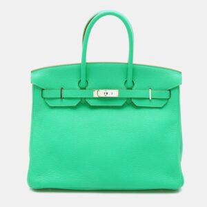 Hermes Menthe Taurillon Clemence Birkin 35