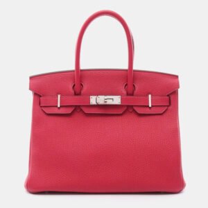 Hermes ink Framboise Togo Leather Birkin 30 Handbag
