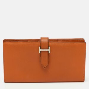 Hermes Moutarde Epsom Leather Bearn Gusset Wallet
