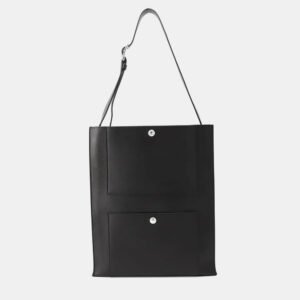 Hermes Cab'H Black Evergrain Leather Tote Bag