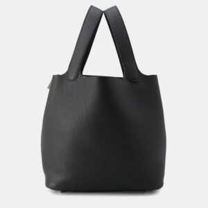 Hermes Picotin Lock 22 Black Taurillon Clemence Handbag