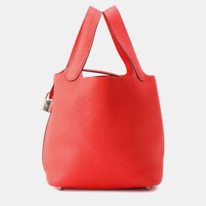 Hermes Picotin Lock 18 Rose Texas Taurillon Clemence Handbag