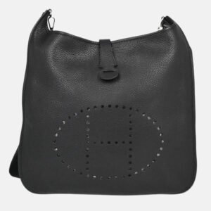 Hermes Black Clemence Brown Taurillon Evelyne II Bag
