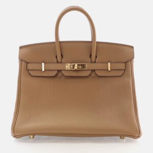 Hermes Birkin 25 Biscuit Togo Leather Bag