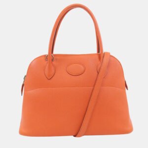 Hermes Orange Epsom Leather Bolide 27 Handbag