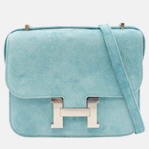 Herm&egrave;s Doblis Constance 18 in Bleu Atoll with PHW Bag