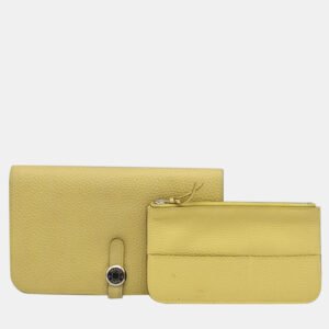 Hermes Yellow Epsom Dogon Long Wallet