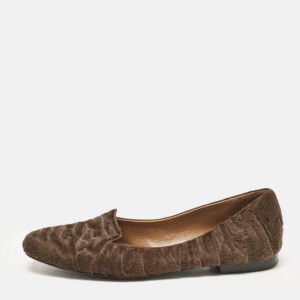 Hermes Dark Brown Astrakhan Lamb Fur Smoking Slippers Size 38