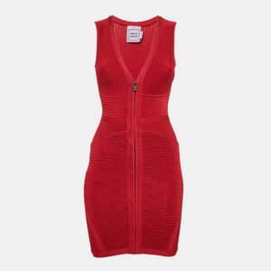 Herve Leger Red Bandage Knit Mini Dress XS