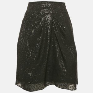 IRO Black Lurex Silk Mini Skirt M