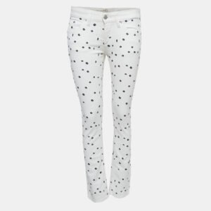 Isabel Marant Etoile White Embroidered Denim Jeans S Waist 30"