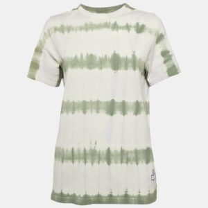 Isabel Marant Etoile White/Green Tie-Dye Cotton Dena T-Shirt S