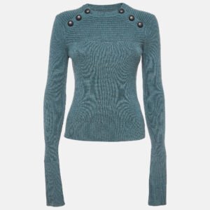 Isabel Marant Etoile Green Wool Blend Knit Button Detailed Sweater XS