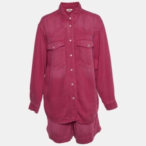 Isabel Marant Pink Denim Taniami/Teresa Shirt and Shorts Set S