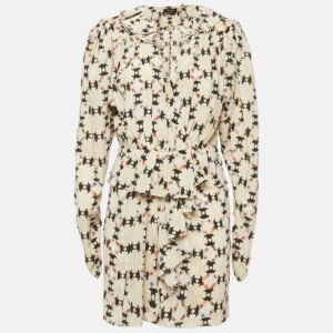 Isabel Marant Beige Printed Silk Blouse and Skirt Set S