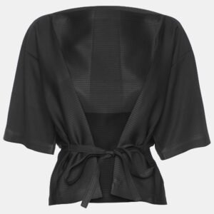Issey Miyake Black Plisse Top S