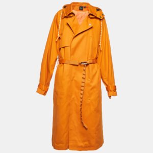 Ivy Park x Adidas Orange Gabardine Hooded Trench Coat L