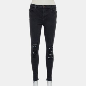 J Brand Dement Black Denim Distressed Alana Jeans M