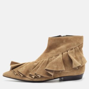 J.W.Anderson Brown Suede Pierce Ankle Length Boots Size 36