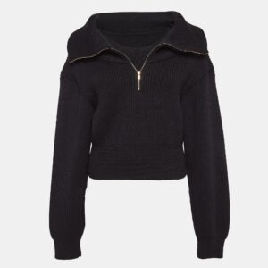 Jacquemus Black Wool Knit Double Layered Sweater XL