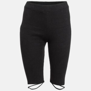 Jacquemus Black Rib Knit Biker Shorts L