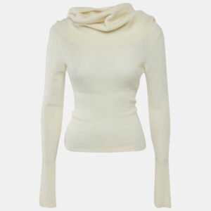 jacquemus cream cashmere knit back open sweater m