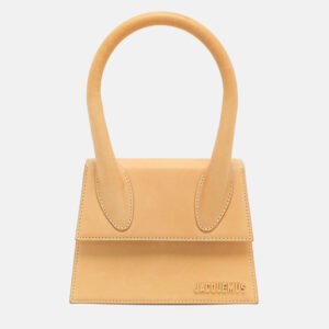 Jacquemus Light Brown Leather Le Chiquito Moyen Top Handle Bag