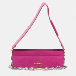 luxury-women-jacquemus-used-handbags-p1142808-008 Jacquemus Pink Nubuck Leather Le Sac Ciuciu Shoulder Bag