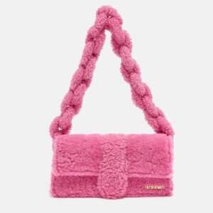 Jacquemus Pink Shearling Le Bambidou Shoulder Bag