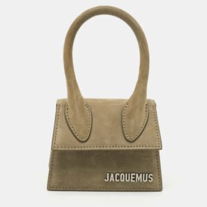 Jacquemus Olive Green Nubuck Leather Mini Le Chiquito Top Handle Bag