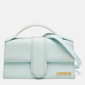 Jacquemus Light Blue Leather Large Le Bambino Top Handle Bag