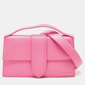 Jacquemus Pink Leather Le Bambinou Top Handle Bag
