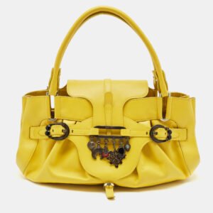 luxury-women-jimmy-choo-used-handbags-p1148544-012 Jimmy Choo Yellow Leather Tulita Charm Shoulder Bag