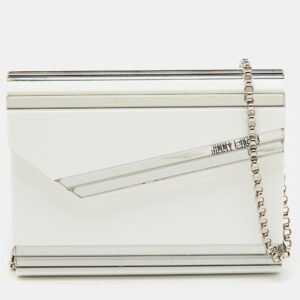 Jimmy Choo White Acrylic Perspex Candy Chain Clutch