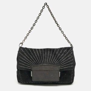 Hermes Black Leather Studded Oasis Block Heel Sandals Size 39