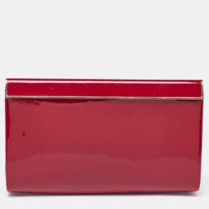 Jimmy Choo Red Patent Leather Carmen Frame Clutch