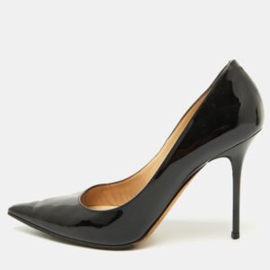 Jimmy Choo Black Patent Leather Romy Pointed Toe Pumps Size 38