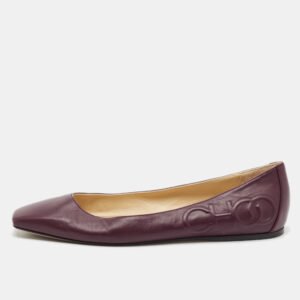 Jimmy Choo Burgundy Leather Ballet Flats Size 40
