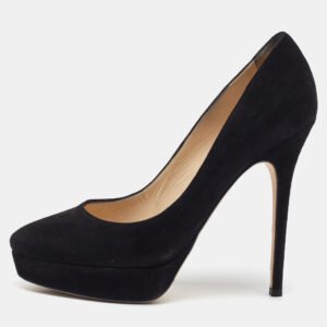 Jimmy Choo Black Suede Alex Platform Pumps Size 38