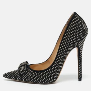 luxury-women-jimmy-choo-used-shoes-p1150850-010 Jimmy Choo Black Suede Maya Studded Pumps Size 38