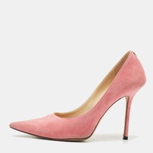 Jimmy Choo Pink Suede Love Pointed Toe Pumps Size 39.5