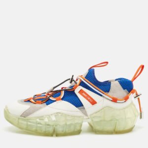 Jimmy Choo Multicolor Leather and Mesh Diamond Trail Sneakers Size 37.5