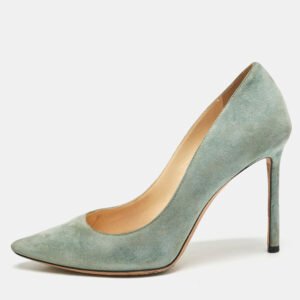 Jimmy Choo Light Blue Suede Romy Pumps Size 37
