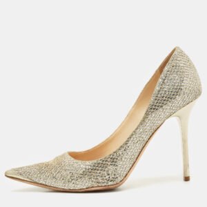 Jimmy Choo Gold Glitter Abel Pumps Size 37