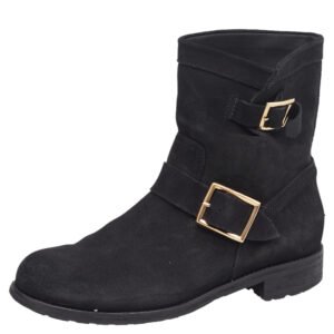 Jimmy Choo Black Suede Ankle Boots Size 39.5