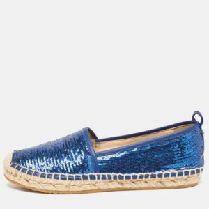 Jimmy Choo Blue Sequins Espadrille Flats Size 36.5