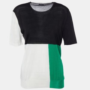 Joseph Color Block Cotton Knit Lightweight Sweater XL