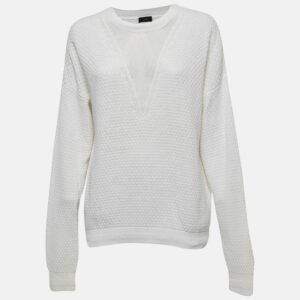 Joseph Off White Cotton Blend Knit Sweater XL