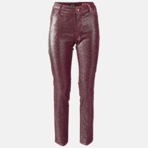 Just Cavalli Pink Metallic Cotton Just Chic Jeggings L/Waist 32"